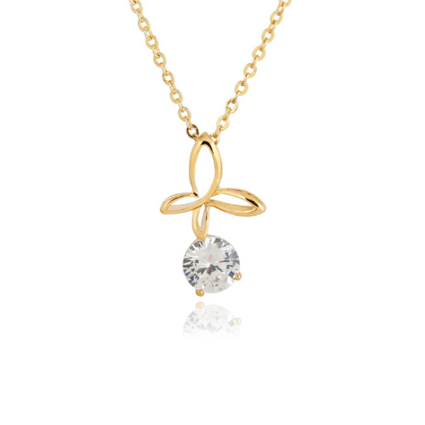Brand copper necklace with zircon