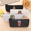 Cartoon square pencil case for elementary school students with zipper, South Korea