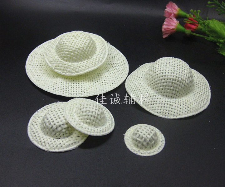 Beige white mini paper hat DIY doll accessories decorative craft small hat 2.5-10cm