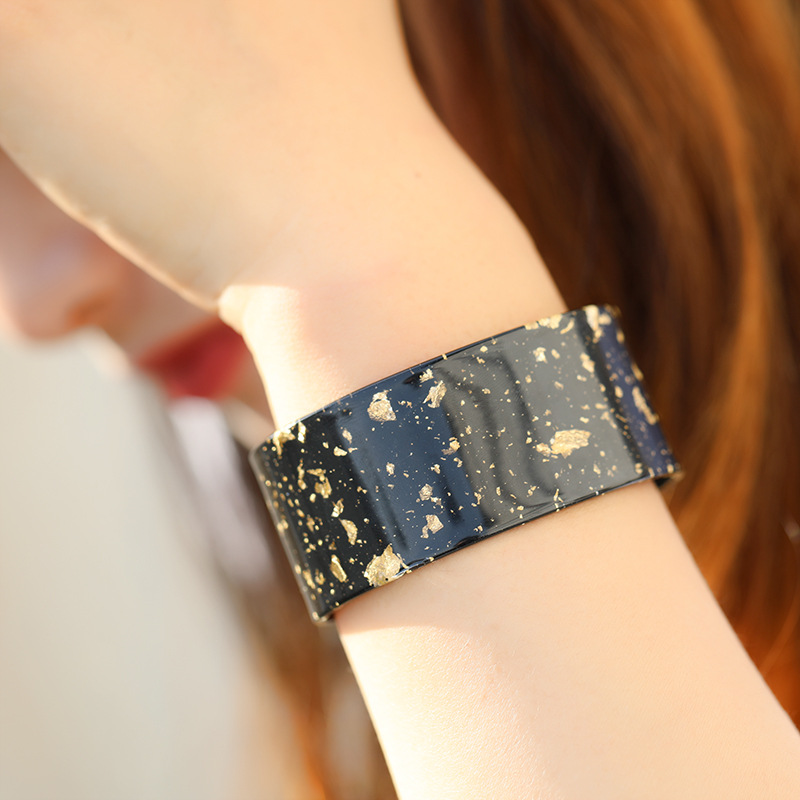 17g Weight Cuff Bracelets Jewelry Accessory Type Classic Style Color Block Leopard Arylic Bangles Wholesale