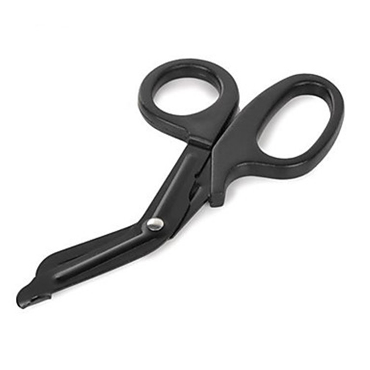 户外求生多功能带细齿剪刀军规医疗敷料剪刀，发黑处理弯头剪刀
