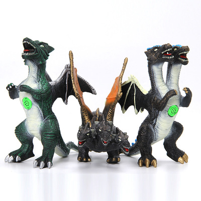 仿真软胶怪兽西方魔龙飞龙会叫恐龙充棉搪胶发声环保耐摔模型大号