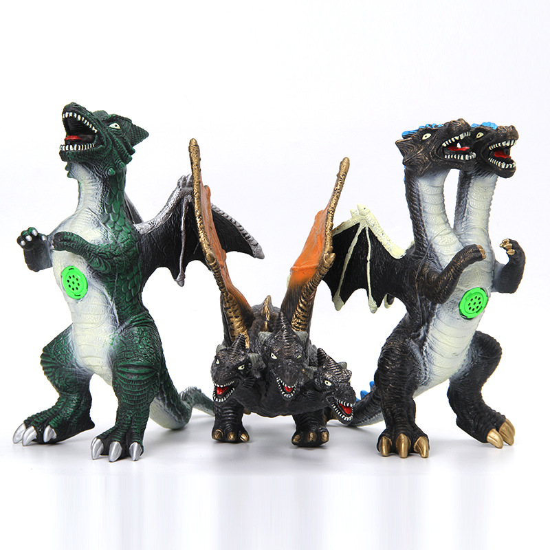 仿真软胶怪兽西方魔龙飞龙会叫恐龙充棉搪胶发声环保耐摔模型大号