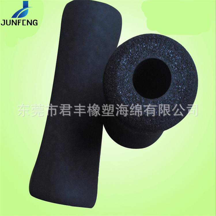 厂家发泡nbr橡塑瑜伽勾脚棒黑色磨砂面异型倒角普拉提矽胶手把套