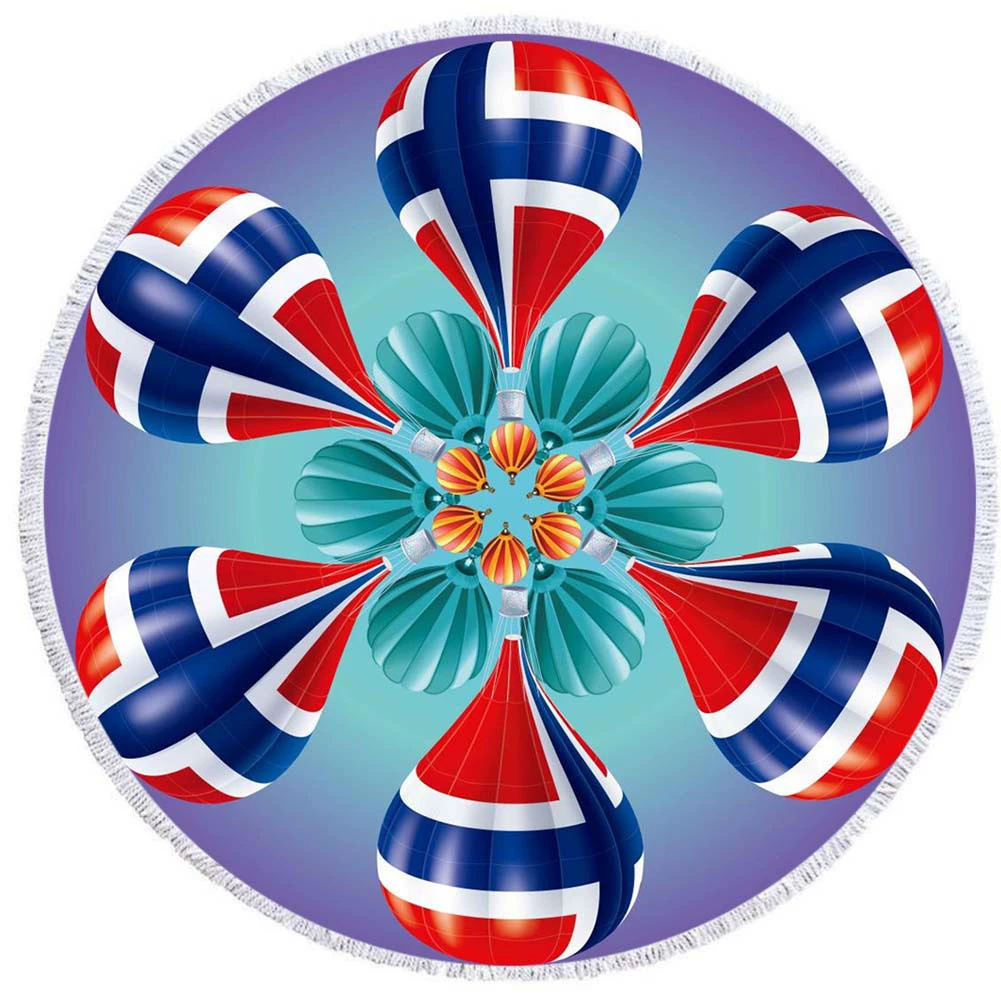 2 день мода волосы Мандала круглый печатных пляжное полотенце из микрофибры пляж Подушка 150 кисточкой края