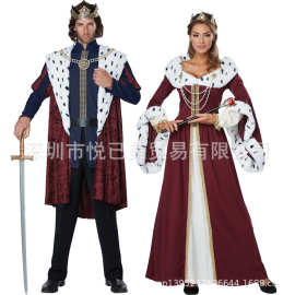 万圣节新款服装 皇后国王情侣装男装 cos服女王恶魔女巫衣吸血鬼