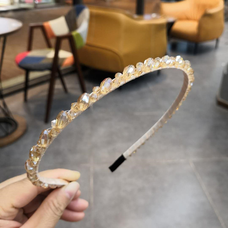 Korea Headband New High-end Crystal Hair Hoop Hand-wound Beads Headband Exquisite Fine-edged Hair Accessories Ladies Wholesale Nihaojewelry display picture 7