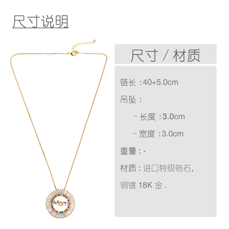 Fashion Temperament Wild Inlaid Color Diamond Mom Drop Oil Eye Necklace display picture 1