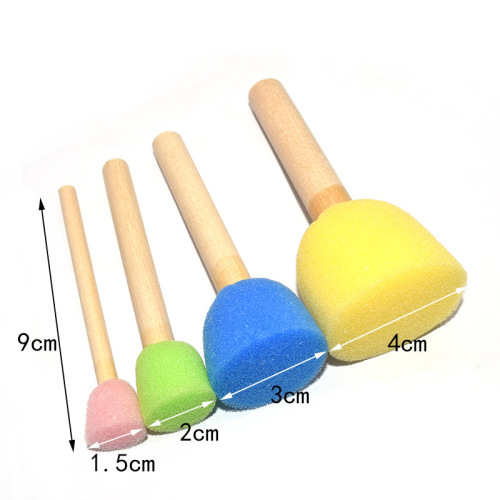 Children's Doodle DIY Painting Sponge Stamp Mushroom Head Kindergarten Stamping Drawing Art Brush Wholesale