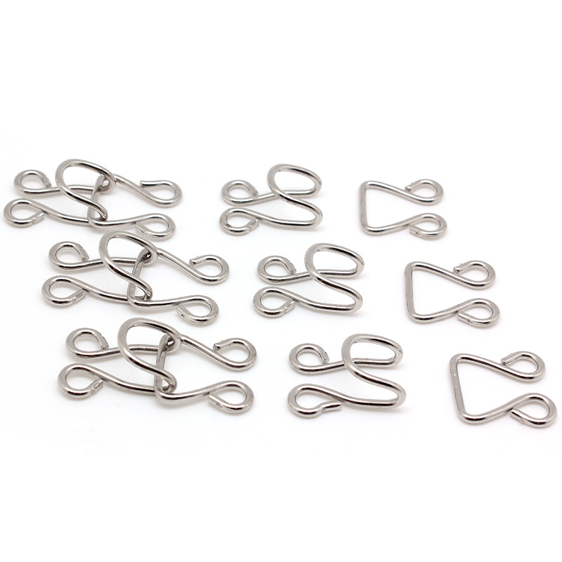 银色风纪扣 皮草皮草貂皮服装五金装饰蛙形铁质风纪扣钮扣铁风纪