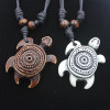 Lucky Turtle necklaces Towing yak bone carving pendant European and American imitation bone turtle crane foreign trade jewelry wholesale