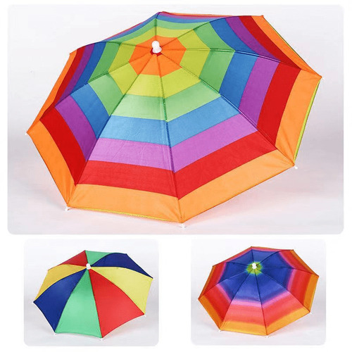 Factory direct sales sun protection umbrella hat fishing parasol double layer breathable windproof umbrella hat tea picking umbrella for children and adults