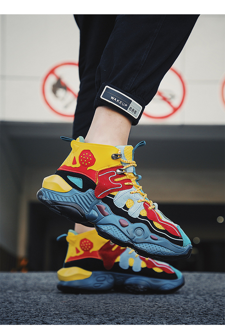 Designer Fashion Men's Shoes Spring and Autumn Sports Korean Edition Versatile Basketball Shoes Men's Trendy Shoes Casual High Top Shoes_voghion.com