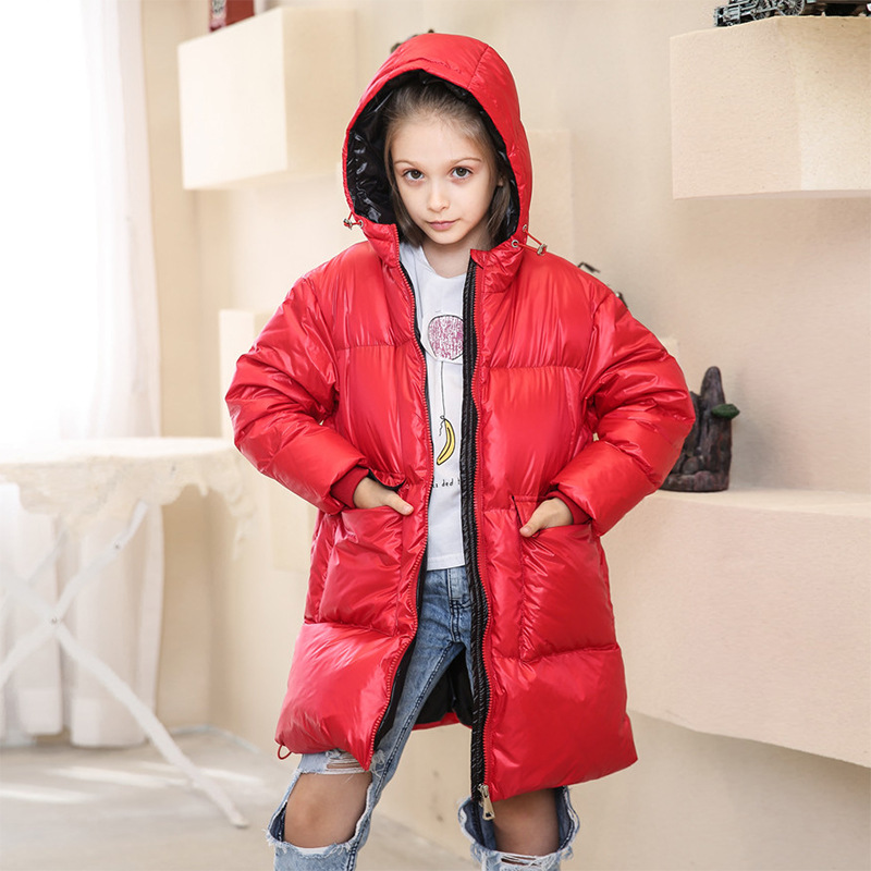 2019秋冬新款兒童羽絨服中長款中大童加厚保暖連帽寬松羽絨外套潮