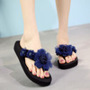 Fashionable flip flops, slippers, non-slip beach footwear platform, 2018, flowered