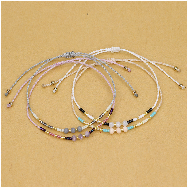 3g Weight Drawstring Bracelets Classification 1 Piece Quantity Holiday, Daily Occasion Artificial Crystal, Seed Bead, rope Material Geometric Pattern Women's Gender Retro Style Retro Geometric Artificial Crystal Seed Bead Rope Women's Drawstring Bracelets 2