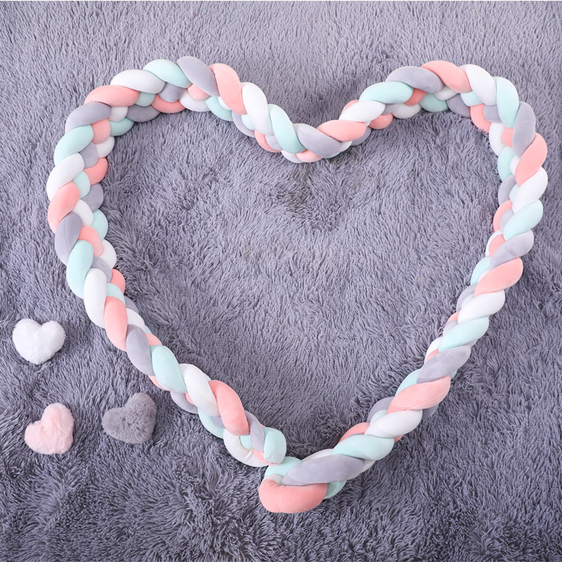 2 M 4-Strand Twist trenza habitación de los niños anudada circunferencia de la cama bebé anti-colisión valla de la cama tira tejida