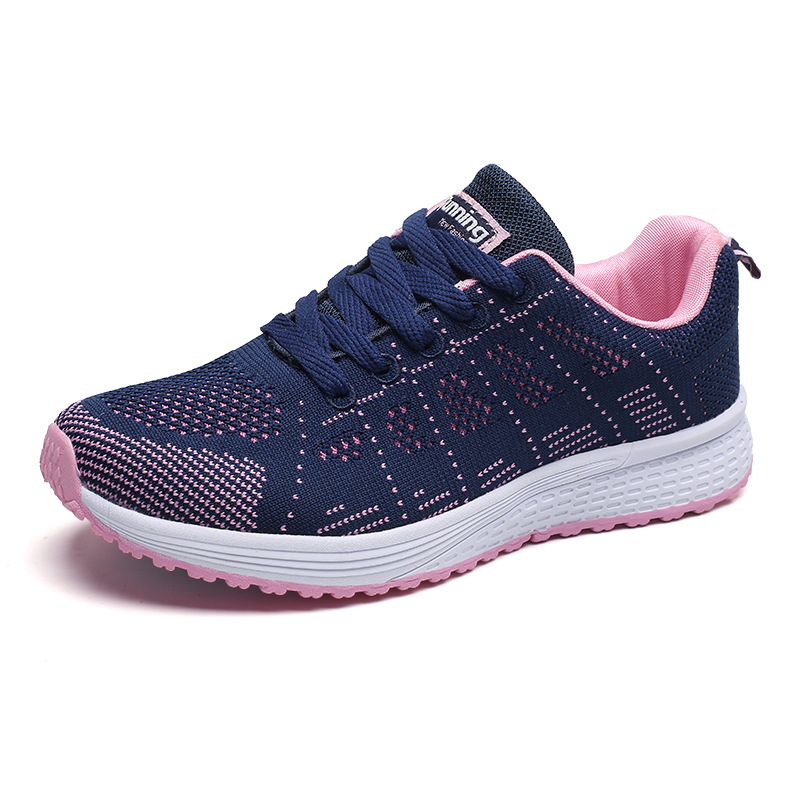 Cross-border Flying Woven Shoes Sneakers Women's Lightweight Running Shoes Mesh Women's Couple Outdoor Shoes Fitness Morning Running Shoes Tide