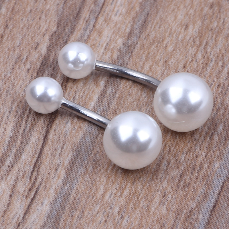 Imitation Pearl Stainless Steel Umbilical Ring Belly Button Piercing Jewelry - Dangle Nail Style detail image 7