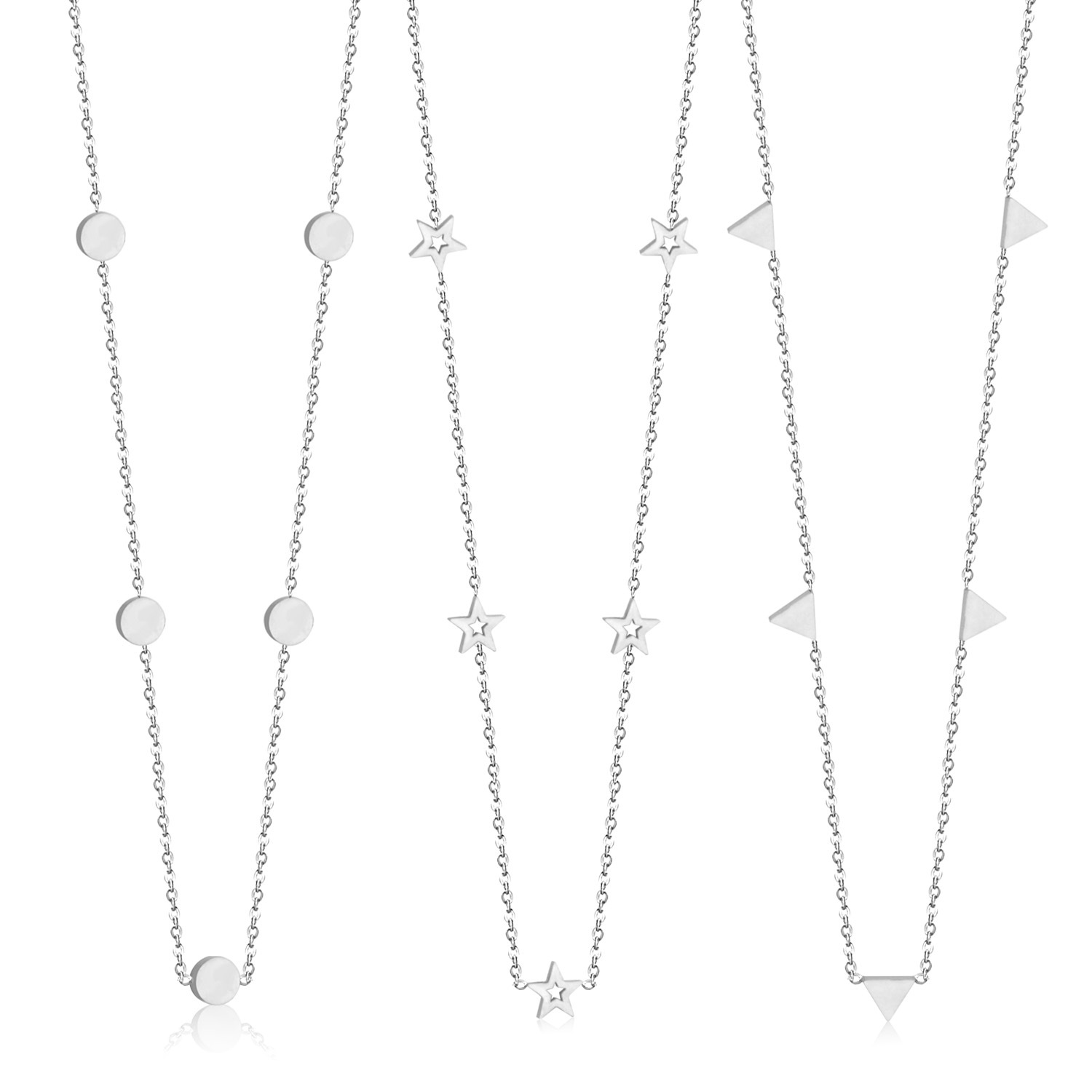 Joyería Al Por Mayor Estilo Simple Estilo Clásico Geométrico Estrella Acero Inoxidable 304 Enchapado Collar Cadena Portacables display picture 2