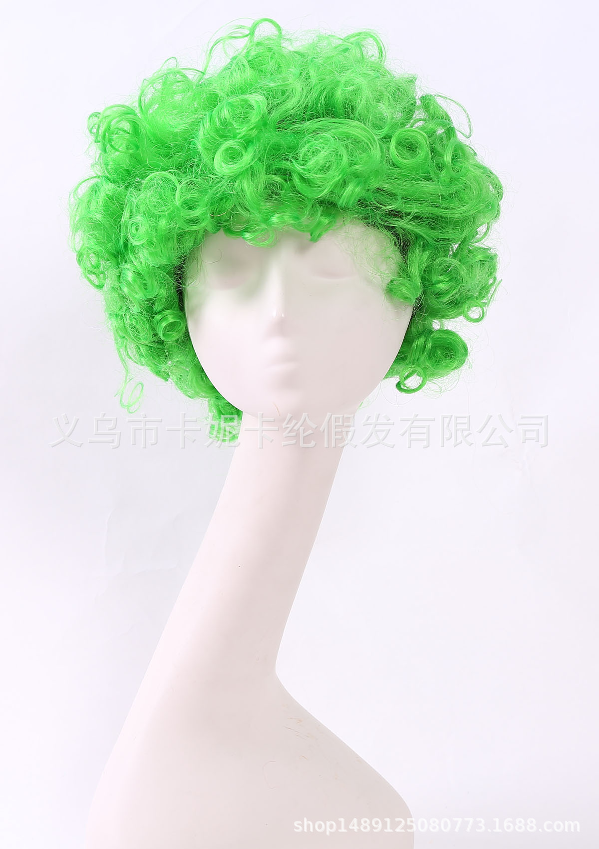 Nuevo cabello verde de fans de moda europea y americana rizos