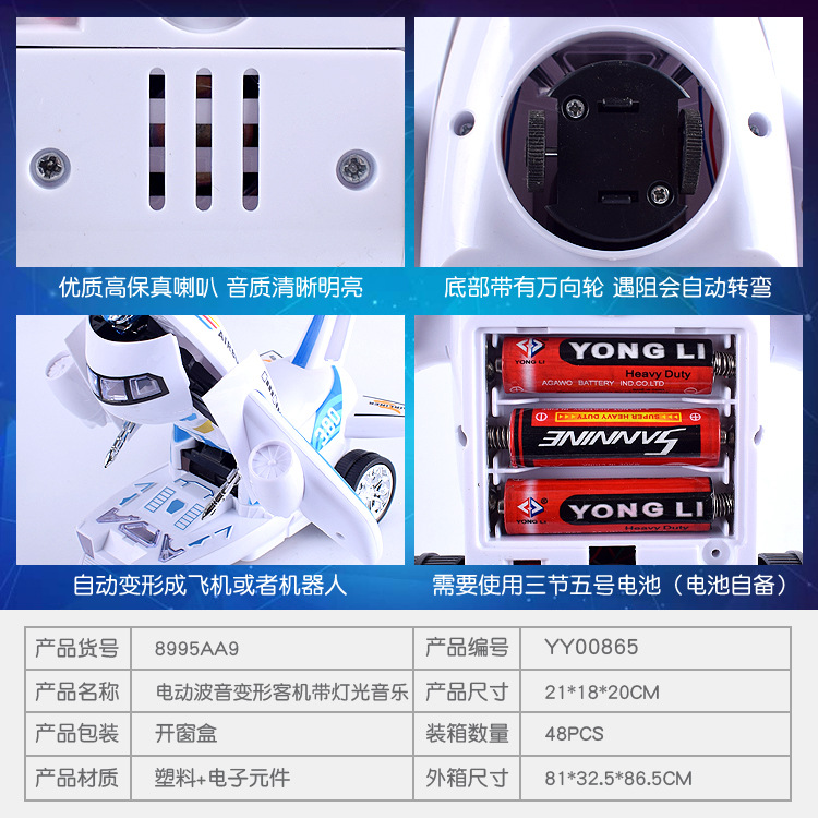YY00865-8995AA9电动波音变形客机带灯光音乐主图