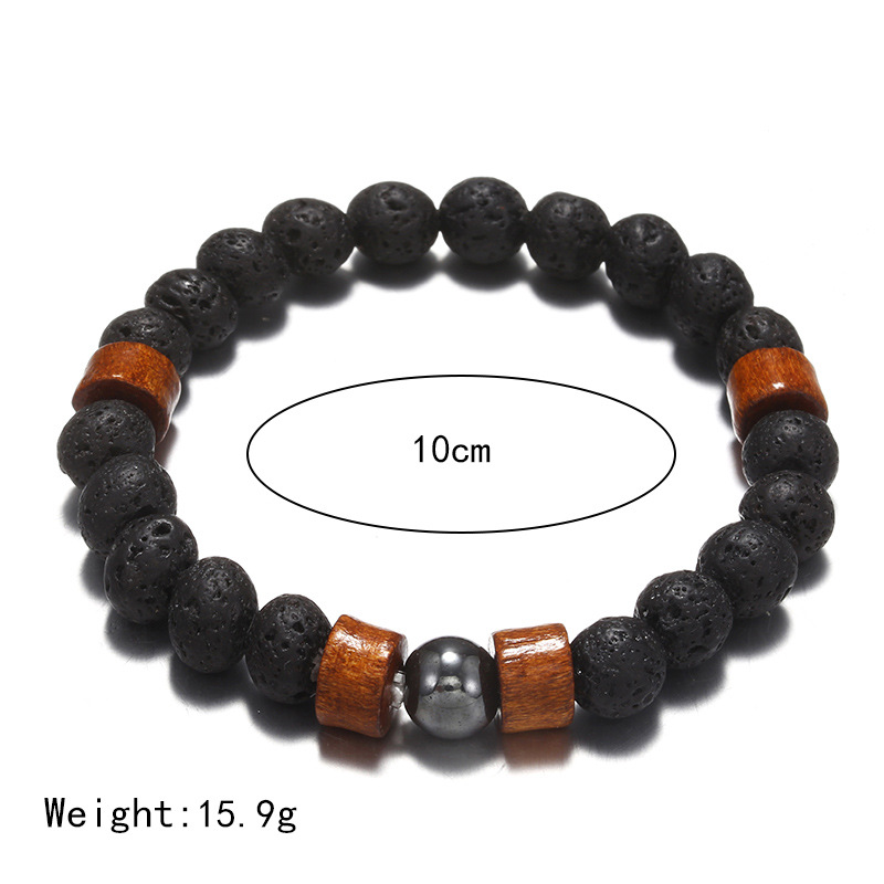 Pulsera Hecha A Mano De Cuentas De Piedra Volcánica Natural Hecha A Mano Pulsera De Moda Para Hombres Y Mujeres display picture 2