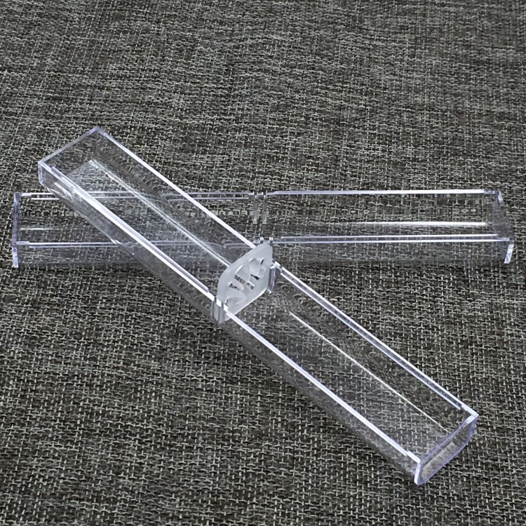 Fábrica de plástico transparente al por mayor caja de bolígrafo cuadrado caja de embalaje de bolígrafo de cristal de diamante caja de plástico acrílico rectangular
