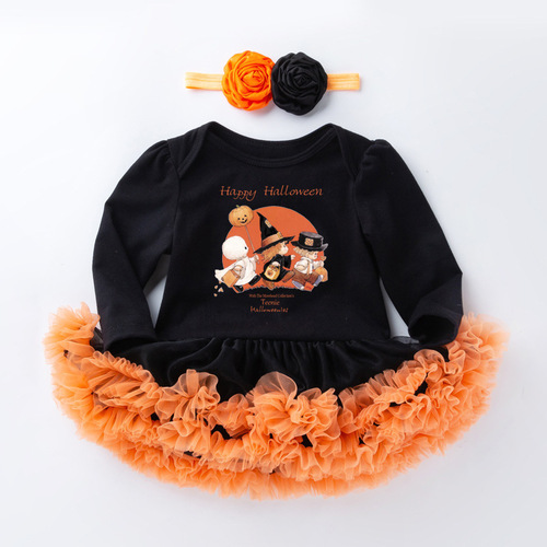 Baby onesie Halloween baby dress autumn winter long-sleeved Hairy dress 02 years old girl Halloween party dress
