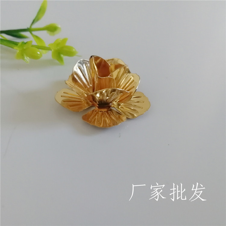DIY铁皮饰品发簪材料 光面喷漆 三层碰焊铁玫瑰花 古风步摇装饰品