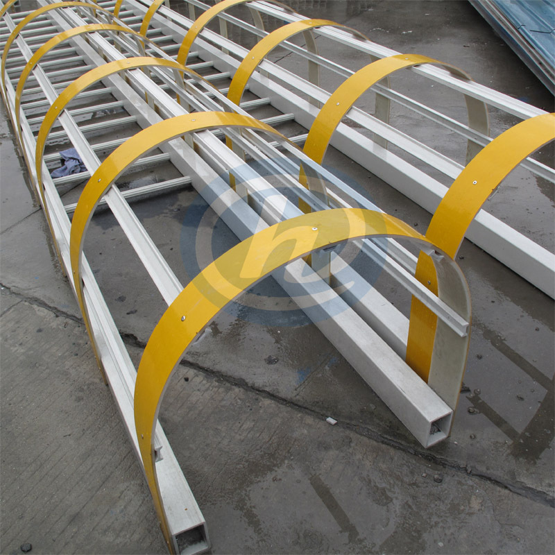 广东厂家定制玻璃钢防腐护笼直爬梯FRP猫笼耐酸碱绝缘玻璃钢梯子
