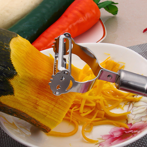 Stainless steel peeler smiley face grater melon planer kitchen creative grating peeling knife vegetable and fruit peeling gadget