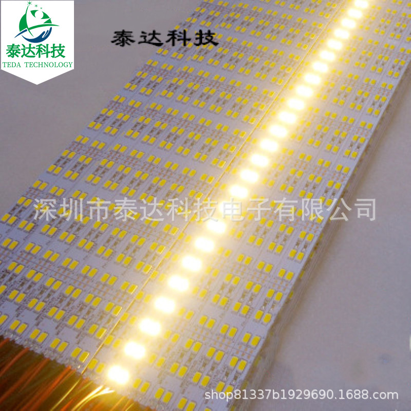 厂家直供led双排灯带5730超亮柜台灯地摊夜市照明灯12v恒压硬灯条|ru