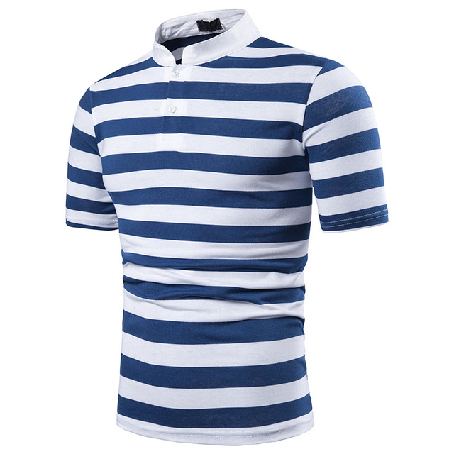 Fashion Matching Design of Short Sleeve T-shirt Thick Stripes 