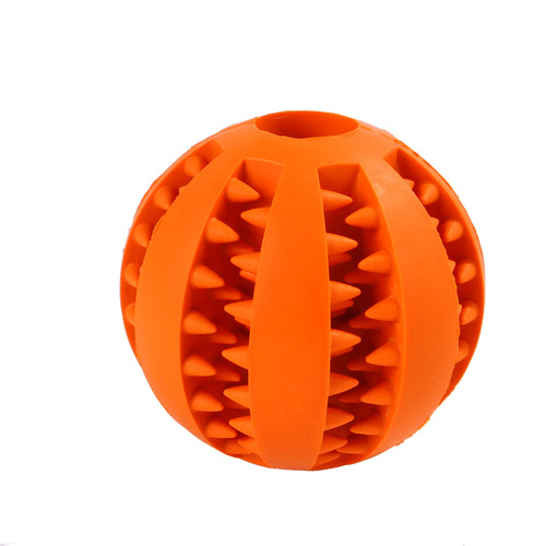 Amazon pet food leakage ball toy elastic natural rubber dog molar teeth cleaner food leakage chewing toy