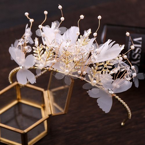 Hairpin hair clip hair accessories for women Crown Pin feather water diamond crown crown headdress Tiara wedding headdress crown