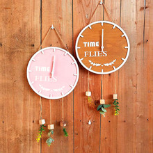 北欧简约壁钟时钟客厅卧室钟表静音工艺钟创意家居装饰品木质挂钟