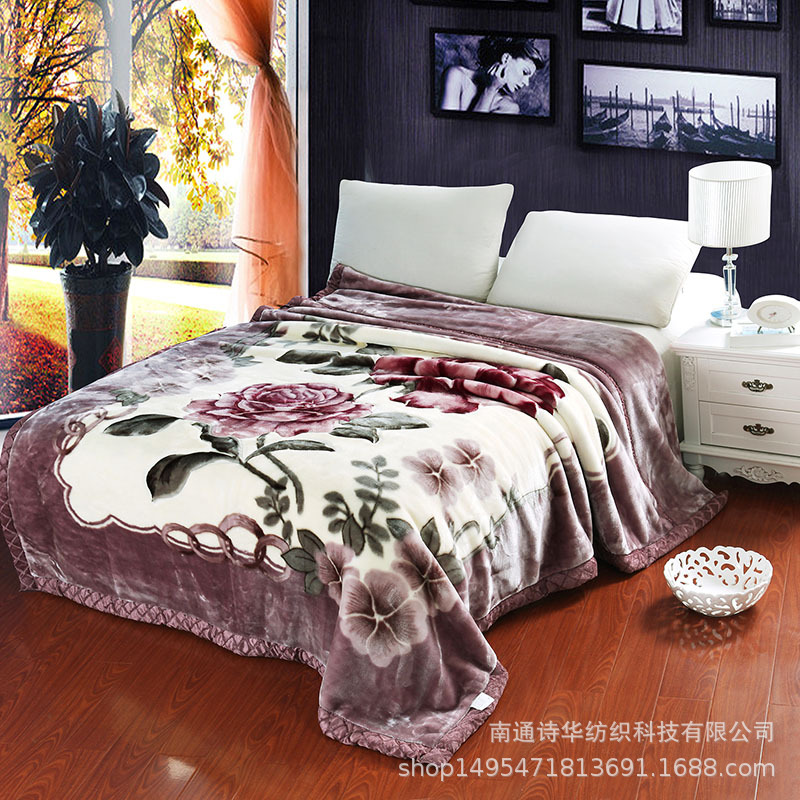 공장 직접 RASCHEL 담요 더블 두꺼운 벨벳 담요 가을과 겨울 더블 웨딩 웨딩 레드 담요 선물