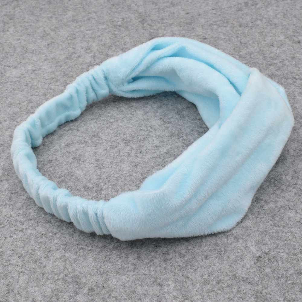 New Fabric Pure Color Wash Headband Hairband Korean Ladies Knotted Cross Hair Band display picture 7