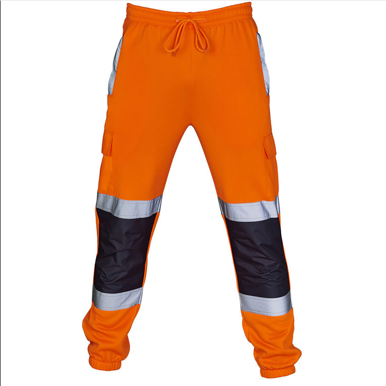 Herrenbekleidung Herbst und Winter neue Herren Freizeithosen Nähte silberne reflektierende Streifenmanschetten Overalls Sport Männer_voghion.com