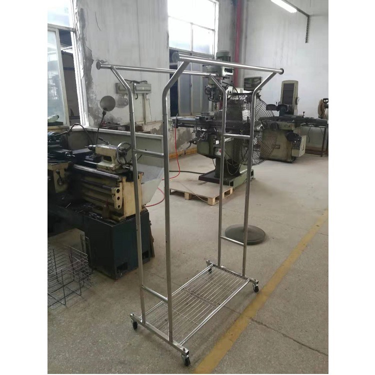 厂家直销 可移动衣服展示架 商超伸缩男女服装陈列架展架 立式