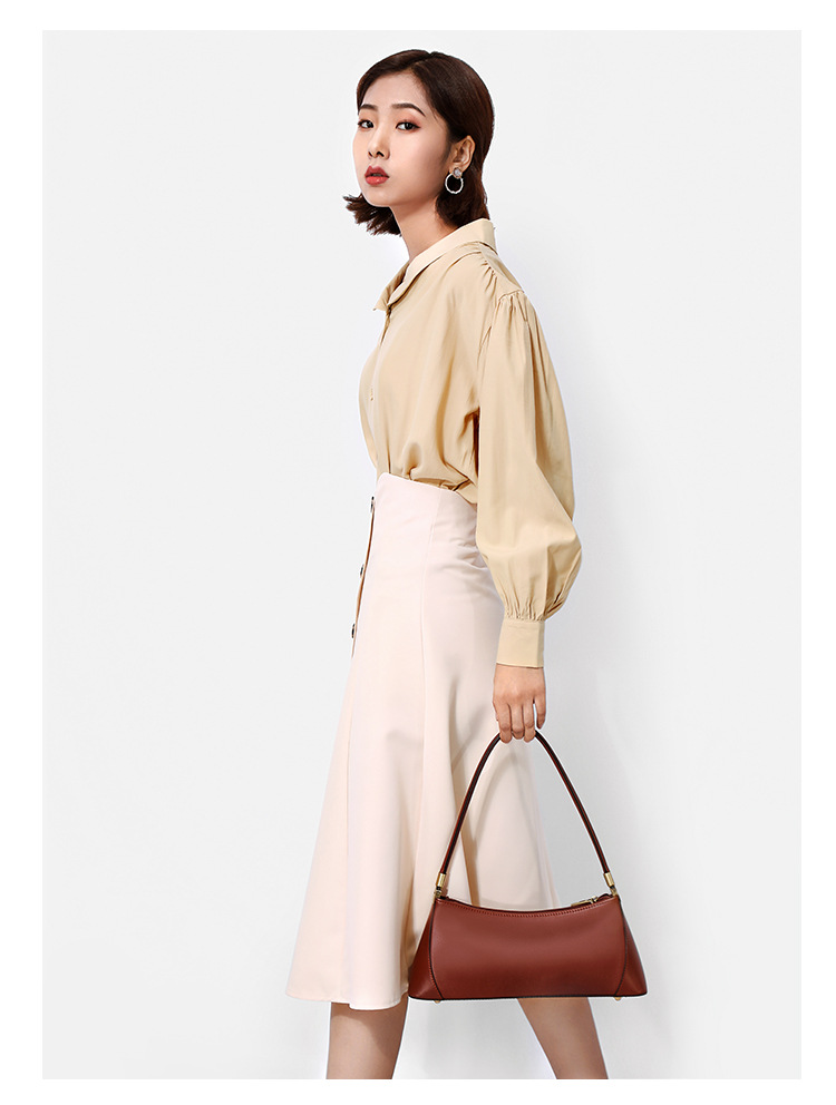 Vintage Leather Handbag - White Color