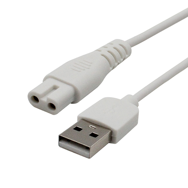 浙江厂家供应USB转B字尾电源线 剃须刀充电线 小家电充电线