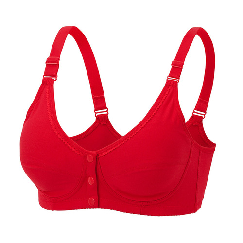 New front row three-button lace bra for middle-aged and elderly people without wire rims nursing bra maternity underwear wholesale