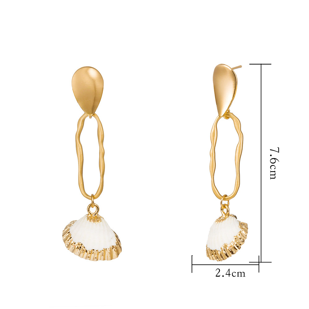 Golden Drop Shape Earrings display picture 1