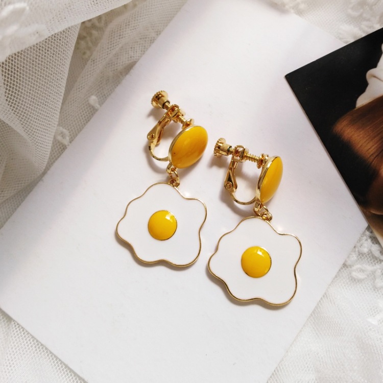 Cute Poached Egg Alloy Plating Women's Drop Earrings display picture 4