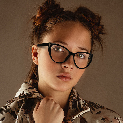 New Fashion Cat-Eye Anti-Blue Light Eyeglass Frame for Women, Personalized Creative TR90 Spring Transparent Non-Rimmed Eyeglasses Frame 2003