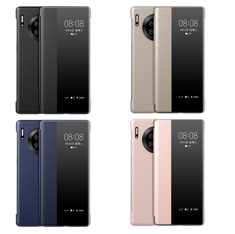 Mobile Phone Case for Huawei Mate 30 Mate 40Pro Side Window Leather Case P30lite Flip Cover p40 Protective Case p50