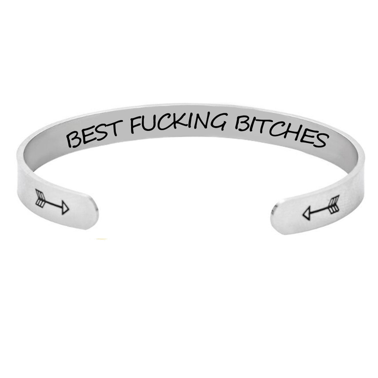 Yunna AliExpress Amazon nueva pulsera de doble flecha Keep fucking going pulsera de acero inoxidable