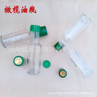 批发100ml食用方形核桃橄榄油瓶圆形透明玻璃山茶亚麻籽核桃油瓶|ms